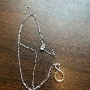 Elegant Silver james Avery  Infinity charm holder Necklace
